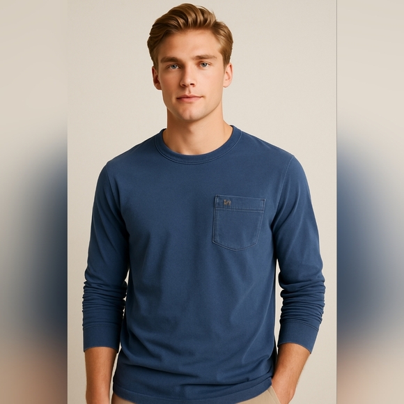 Vintage Abercrombie & Fitch Blue Pullover Men Medium Muscle Blue Preppy Classic - Picture 1 of 6